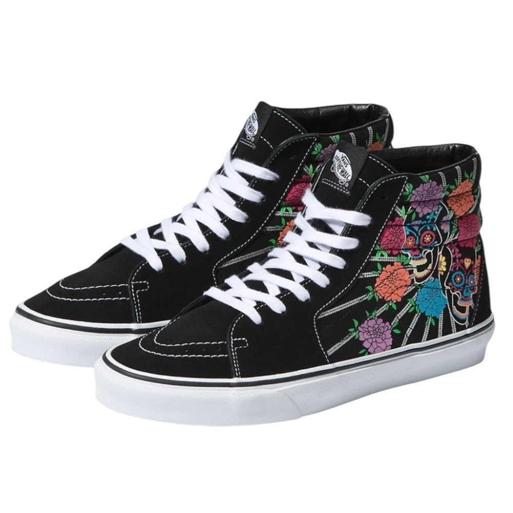 VANS | Sk8-Hi Día De Los Muertos Canvas Sneakers in Black Glow in the Dark